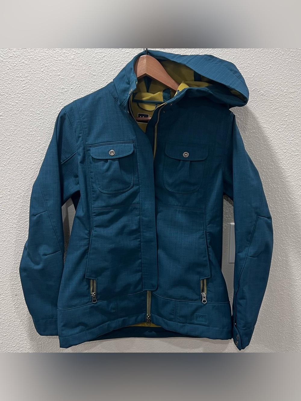 REI Women’s All-Weather Jacket Size Small Blue Full Zip Outdoor Hike Athletic
